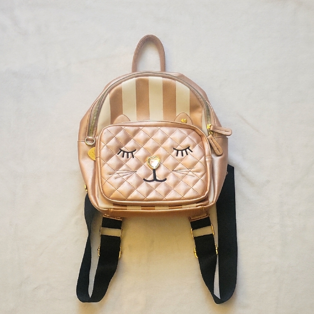 Betsy Johnson Cute Quilted Cat Face Backpack